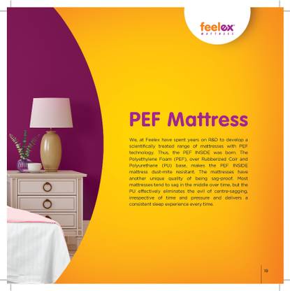 Feelex Cheer 5" Dual Comfort Coir with PUF Mattress 5 inch Single Coir Mattress
