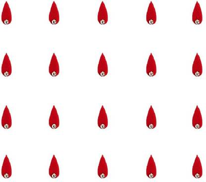Comet Busters Red Tear Drop Velvet Bindis With Stone (5 mm) (BV1397) Forehead Red Bindis