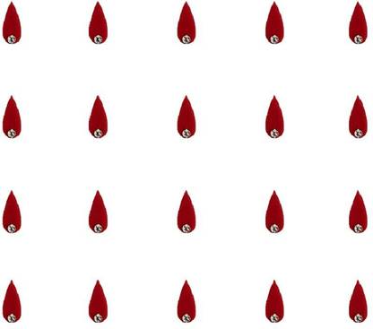 Comet Busters Maroon Tear Drop Velvet Bindis With Stone (5 mm) (BV1398) Forehead Maroon Bindis