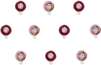 Comet Busters Fancy Maroon Moon Bindis With Silver Stone (BV1430) Forehead Maroon Bindis