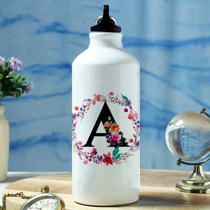 ARoohSa Sipper Initial Monogram (Capital A) |Travel|Track|Gym|Sports Water Bottle 600 ml Sipper