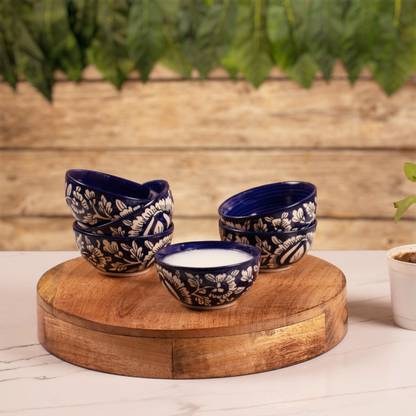 Jimkia Ceramic Salad Bowl Ceramic Serving Bowl Set "Royal Mughal Bowl" Kheer Serving Bowl (Medium Size)