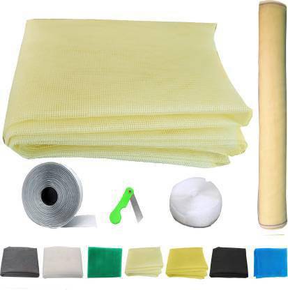 sai praseeda Fibre Adults Washable Mosquito Net for Window with Fiber Glass Mesh (48 x 60 Inch_120 x 150 cm_4 x 5 Feet Ivory Color Without Stitching MP2) Mosquito Net