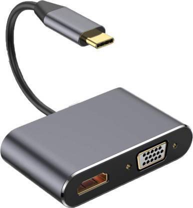 Tobo USB Type C Cable 2 A 0.2 m TV-out Cable USB C to 4K HDMI VGA Adapter 4-in-1 USB 3.0 Charging