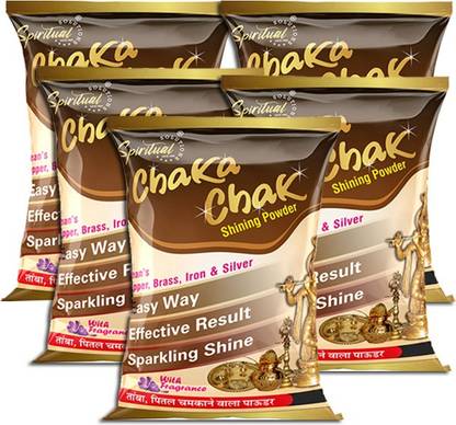 SPIRITUAL SOLUTIONS Chaka Chak Metal Shining Powder 200 Gms Pack of 5 Pcs Dishwashing Detergent