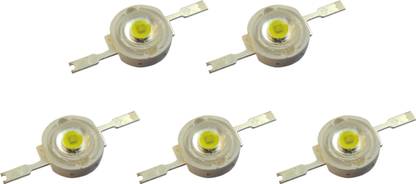 Wizzo (Pack of 5 Pieces) 3W Super Bright White SMD LED Diode Chip Light Bulb Lamp for Science Projects DIY Hobby Kit Torch, Flashlights, Warm White Light Electronic Hobby Kit