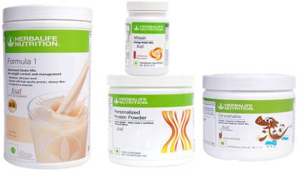 HERBALIFE FORMULA1VANILLA + PROTIEN POWDER 200G + AFRESH CINNAMON+ DINOSHAKE CHOCOLATE Nutrition Drink