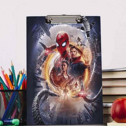 Creative Print Solution Spiderman with Girl Digital Reprint Clip Board Exam Pad (14x9.5 Inches)
