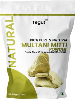 Tegut 100% Pure & A Grade Quality Multani Mitti Powder-200g (Pack of 1)