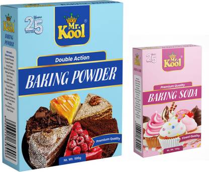 Mr.Kool Premium Double Action Cake Baking powder (500 g) | Premium Quality Baking Soda Powder (100 g) | COMBO 600g Combo
