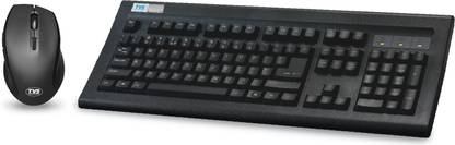 Tvs Electronics Platina Wireless Mechanical Combo (Keyboard & Mouse) Keyboard: 50 million keystrokes | Mechanical switches for longer life | Working range 10 meters | Strong tilt legs | Laser-etched key caps | LED indicators | Mouse: Advanced optical tracking | Optical tracking @ 1600 DPI | Built-in dongle Wired USB Standard Multi-device Keyboard Compatible with Desktop, Laptop, Mac