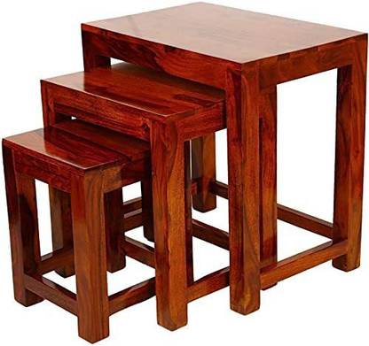 Smarts collection Sheesham Wood Nesting Tables for Living Room Bedside End Table | Set of 3 Solid Wood Nesting Table