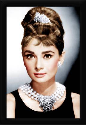 Braj Art Gallery Audrey Hepburn Breakfast at Tiffany Photo Frame Digital Reprint 19.5 inch x 13.5 inch Painting