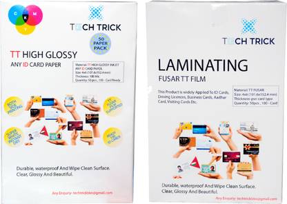 टेक ट्रिक Double side printing paper and laminating film for id card टेक ट्रिक 4X6 इंकजेट पेपर