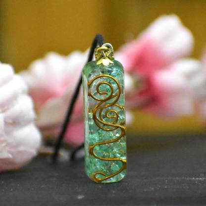 VIBESLES Blue Aquamarine Crystals Onyx Aquamarine Stone Pendant