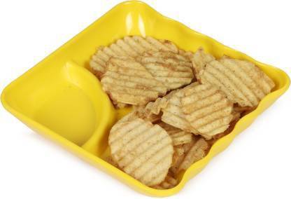 ALITE DINE AD0096""Serving YELLOY PLATE plate Solid Melamine Crescent Dip square parts Chip & Dip Tray