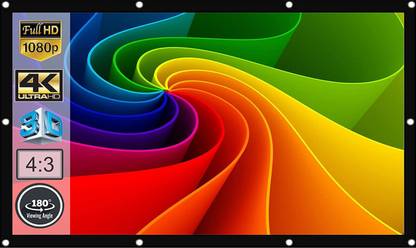 Vilro 133 inch Projector Screen,4K HD 16:9 Portable Video Screen Foldable Anti-Crease Projector Screen (Width 295 cm x 165 cm Height)