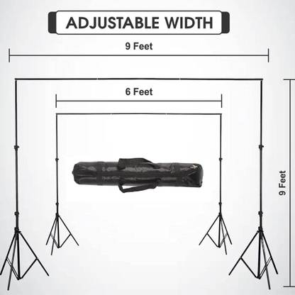 Tyfy Heavy Duty 9ft Adjustable Background Backdrop Stand Photo Video Decoration Etc. Tripod Kit