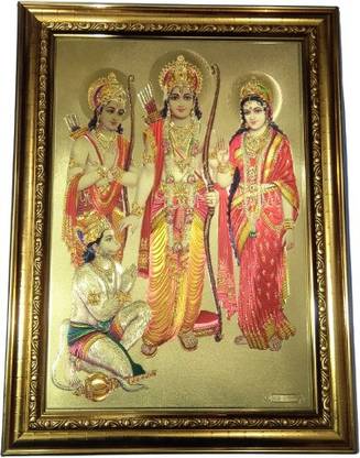 ROYALSHOP RAM DARBAR ,RAM LAXMAN SITA HANUMAN JI PHOTO FRAME SIZE 35X25 CM=1 Religious Frame