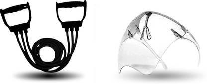 DIET N FIT Chest Expender With Face Shield Mask Combo Resistance Tube