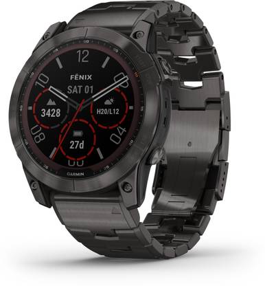 GARMIN Fenix 7X Sapphire Solar, Up to 28 days/37 days with solar*, Built in Flashlight Smartwatch