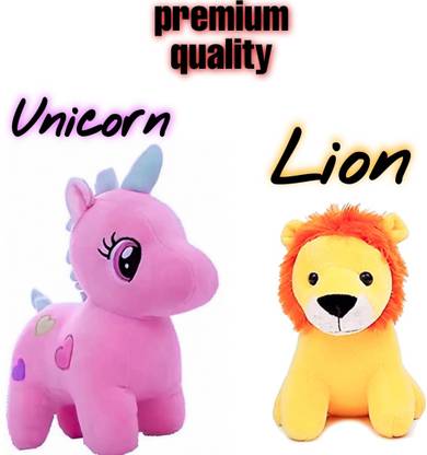 KHATU BABA Combo of unicorn and lion soft toy for kids with premium quality (Medium)  - 29 cm