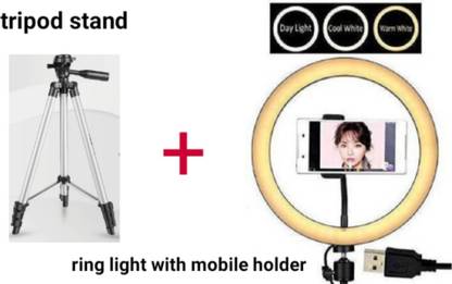 JANGI Smart video creator best tripod stand for mobile Aluminum Alloy with ring light Tripod, Tripod Kit