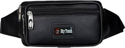 Sky Touch STYLISH PU WAIST PACK FOR MOBILE AND ACCESSORIES UNISEX WITH BELT (BROWN) UNISEX PU WAIST PACK