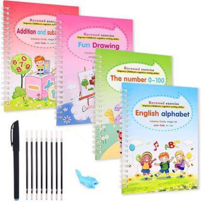 UKR सेल्स Magic Reused Practice Copybook for Kids Calligraphy Handwriting Exercise 4 book