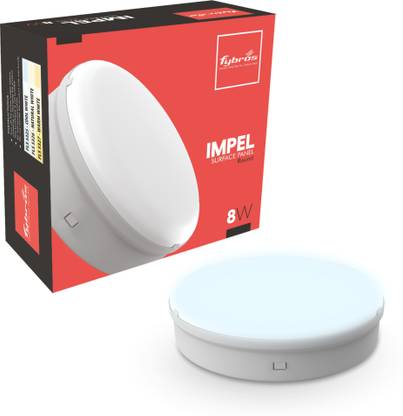 Fybros 15 Watt Cool White Impel Surface LED Panel Light 15w Round (Pack of 1) Recessed Ceiling Light Ceiling Lamp