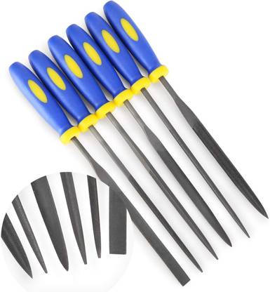 uptodatetools Needle File Set (Carbon Steel 6 Piece-Set) Hardened Alloy Strength Steel - Set Firmer Chisel Set