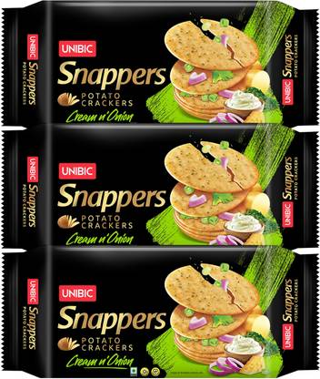 UNIBIC Snappers Potato Crackers - Cream & Onion Salted Biscuit