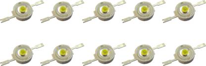 Wizzo (Pack of 10 Pieces) 3W Super Bright White SMD LED Diode Chip Light Bulb Lamp for Science Projects DIY Hobby Kit Torch, Flashlights, Warm White Light Electronic Hobby Kit