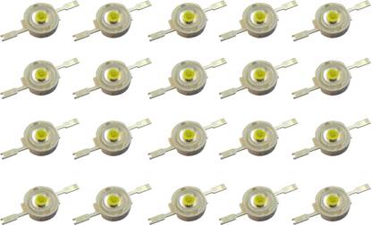 Wizzo (Pack of 20 Pieces) 3W Super Bright White SMD LED Diode Chip Light Bulb Lamp for Science Projects DIY Hobby Kit Torch, Flashlights, Warm White Light Electronic Hobby Kit