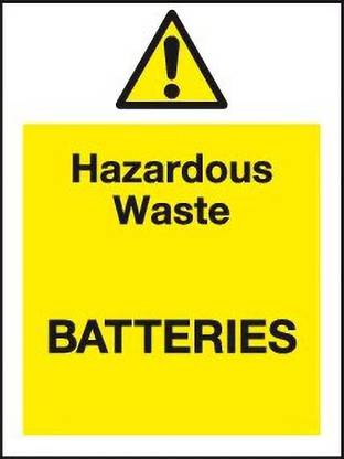 RLDigitalUnits Hazardous Waste Batteries Sign Stickers Emergency Sign