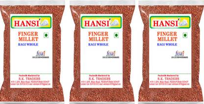 Hansi Finger millet whole (Ragi whole) 1.5 KG, 500G*3 Ragi