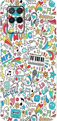 Mclaxa Colourful Music Graffiti Mobile Back Skin., Music Graffiti, Narzo 30 5G.. Mobile Skin