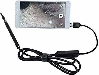 LEEGOAL 2 Meters Ear Otoscope USB Microscope Inspection Camera with 6 LED 5.5mm Len Size Security Camera
