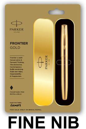 PARKER FRONTIER GOLD WITH GOLD PLATED CLIP FOUNTAIN PEN – FINE NIB Fountain Pen