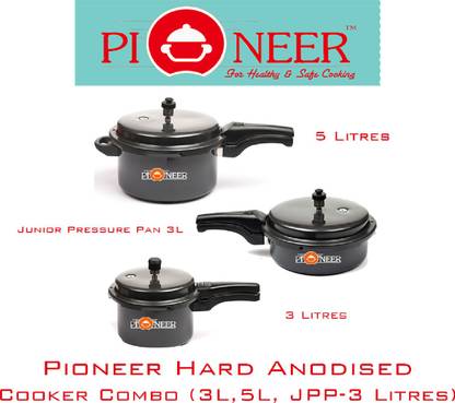 Pioneer Pressure Cooker Combo 5 L, 3 L, 3 L Outer Lid Pressure Cooker & Pressure Pan