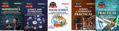 NIOS Mathematics(211),Science And Technology(212), Social Science(213) With Practical Guide Books 5 Books Class 10 Chapter Wise Ref Guide Books With MANY SOLVED QUESTION PAPERS English Medium