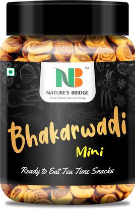 Nature's Bridge Bakarwadi | Special Mini Bhakarwadi - 300 Gms Jar (Crunchy & Testy)