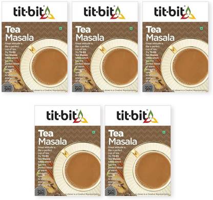 Tit-Bit Tea Masala Chai With Dry Ginger Green 50gms (Pack of 5)