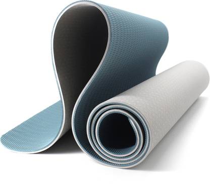 Konex DUAL COLOR TPE YOGA MAT FOR HOME GYM YOGA EXERCISE 6MM THICKNESS WITH COVER FREE 6 mm Yoga Mat