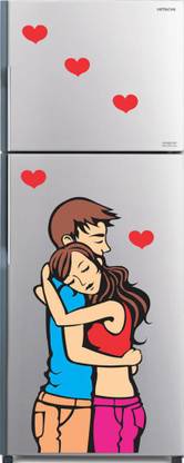 skgraphics 50 cm Love Hug, relationship, couple Fridge wall sticker Self Adhesive Sticker