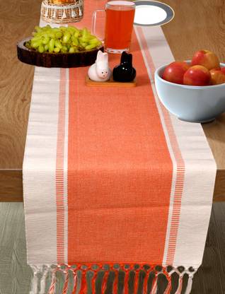 CRAZYWEAVES Orange 180 cm Reversible Table Runner