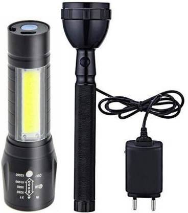 AKR Rechargeable Industrial Security Purpose Super Metal Flashlight Torch Torch