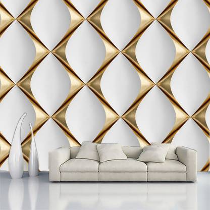 Crative Design Abstract White, Gold Wallpaper