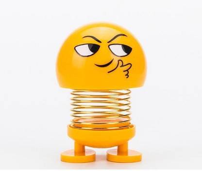 Shovon Emoji/Smiley Spring Doll,Cute Emoji for car Dashboard (Yellow)