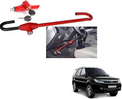 AuTO ADDiCT Car Steering Wheel Lock With 2 Keys Anti thef Device For TATA SAFARI STORM Wheel Lock